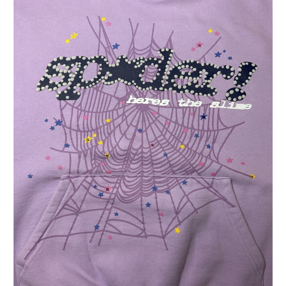 Spider Acai Web Hoodie Size Small Purple Sp5der ( Stain) - Picture 8 of 11